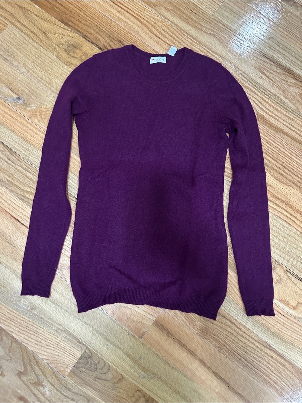 100% Cashmere Crewneck Sweater - Deep Plum